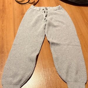 aerie Light Gray Waffle-Knit Kids Joggers